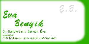 eva benyik business card